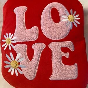 Tiny Love + Carry Red and Pink Love Retro Accent Pillow New with box